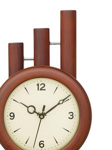Modern <b>Large</b> Brown Wooden Quartz Wall <b>Clock</b> Round Analog Decorative 3 Dial Design for Living Room Bedroom - Product Image 1