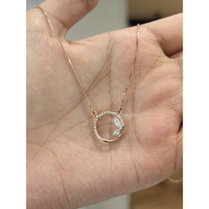 Collar con Colgante Circular de Diamante Cultivado en Laboratorio de Primera Calidad, 0.25 Ct, Oro de 14K, Diseño Abierto de Lujo, Joyería Fina para Mujer, para Bodas y Fiestas - Product Image 5
