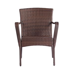 3 pezzi Set di posti a sedere all'aperto marrone gruppo di mobili da giardino in Rattan Set di sedie da giardino marrone da bistrot - Product Image 4