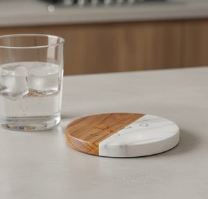 Posavasos Modernos de Mármol Negro, Ecológicos, de 4 mm de Grosor, con Elementos AG, Juego para Hogar, Oficina, Regalo de Navidad o Inauguración de Casa - Product Image 3