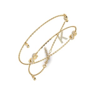 Bracelet à breloque lettre K avec strass en cristal, argent 925, moissanite, bijou classique unisexe, cadeau de mode, pendentif tendance - Product Image 2