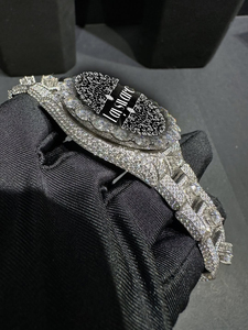 Reloj de Lujo con Diamantes Completos VVS Moissanite, Estilo Hip Hop, Redondo, Clásico, en Oro Rosa, Reloj Mecánico para Hombre - Product Image 2