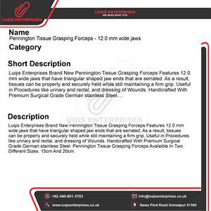 Pinza Quirúrgica Pratt Smith para Tejido Hemorroidal y Rectal, Instrumento Quirúrgico de Acero Inoxidable, Pinza Médica - Product Image 5