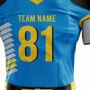 Conjunto de Uniforme de Fútbol Americano Personalizado 2026 |   Camiseta Deportiva Unisex de Manga Corta |   Logotipo personalizado transpirable con nombre del equipo en color |   OEM - Product Image 4