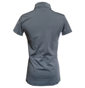 T-shirt personnalisé pour femme en tissu polaire polyester/nylon, col rond, manches courtes, avec logo, coupe ajustée élégante, respirant, anti-rétrécissement, 240g - Product Image 3