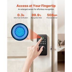 Serratura Biometrica Innovativa con Design Ergonomico, Blocco Automatico, Codice Monouso, Anti-Spionaggio, per Porte in Legno - Product Image 3
