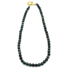 Collar de Ágata Musgosa Hecho a Mano con Cuentas de Piedra Moteada y Cierre de Oro, Joyería con Cuentas de Piedras Preciosas - Product Image 5