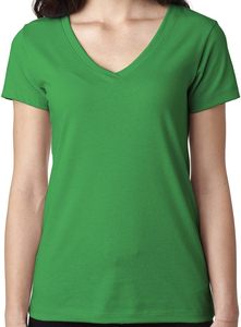 Camiseta básica suave y ligera para mujer, corte regular, cuello en V, manga corta, moderna, para uso diario - Product Image 6