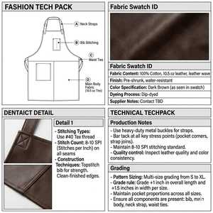 Delantal sin mangas de piel sintética impermeable de la mejor calidad al por mayor con bolsillos, delantal resistente y moderno para cocinar, barbería o carnicería - Product Image 6