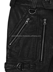 แฟชั่นบุรุษตะวันตกอเมริกันแท้กางเกงหนังวัวแท้กางเกงนักขี่จักรยานกางเกงหนังสีดำผ้าลูกไม้ผู้ชายกางเกงหนัง - Product Image 3