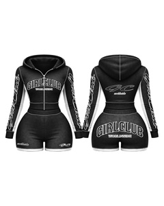 cotton t shirt and <b>booty</b> shorts set black soft fabric screen print custom streetwear style 100% Cotton T shirt and <b>booty</b> short - Product Image 2