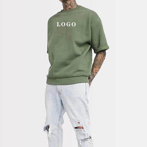 Men O-Neck Drop Shoulder <b>Half</b> <b>Sleeve</b> Casual T-<b>shirt</b> Oversized Customized Printing 100% Cotton - Product Image 1