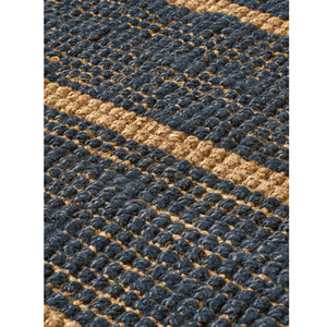 Tapis en jute 100% bleu côtier, tissé à la main, en fibres naturelles, rayé, vente en gros - Product Image 2
