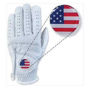 Gants de golf en cuir véritable blanc avec fermeture auto-agrippante, antidérapants, unisexes, pour le sport - Product Image 5