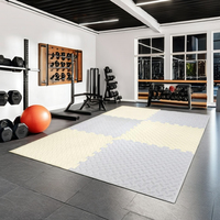 Tapete de Gimnasio de Espuma EVA Ecológico, Inodoro y Duradero, de 60 cm Cuadrados, 10 mm de Grosor, Diseño de Hojas, Absorbente de Impactos e Impermeable, para Área de Juegos Infantiles