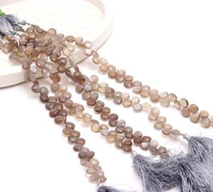 ลูกปัดพลอยมูนสโตนสีเทาธรรมชาติทรงรีสำหรับทำเครื่องประดับ - Product Image 3