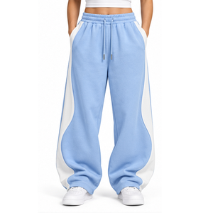 <b>Women</b> 100% Cotton <b>Baggy</b> Fleece Trousers manufacturer supplier factory OEM ODM private label bulk order apparel streetwear casual - Product Image 1