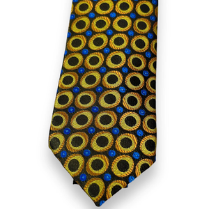 Corbata de poliéster con puntos dorados Benon |   Corbata de Diseño de Lujo para Hombre |   Accesorio de Moda para el Cuello, Formal, para Bodas, Fiestas y Negocios - Product Image 3