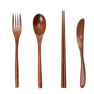 Juego de utensilios de cocina de madera de 4 piezas: espátula, espátula ranurada, cuchara mezcladora, utensilios de cocina antiadherentes, juego de herramientas de chef - Product Image 4
