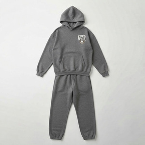 Conjunto de Chándal de Felpa Gruesa Personalizado de 220 g/m² para Hombre, 100% Algodón, Invierno, Oversize, Lavado Ácido, Liso, con Sudadera con Capucha OEM y Transferencia Térmica - Product Image 5