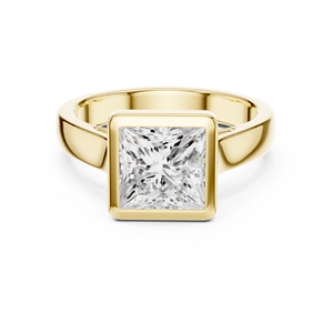 ชุดเครื่องประดับอัญมณีคลาสสิกแหวนแต่งงานแฟชั่น14K สีทองเข้ม2 CT เจ้าหญิงตัด IGI สำหรับปลูกเพชรของขวัญครบรอบ - Product Image 1