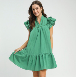 Vestido con volantes y mangas con volantes de Umgee - Product Image 2