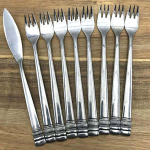 Juegos de tenedor para servir de comedor de diseñador, cubiertos largos chapados en plata, mango de diseñador, tenedor, cubiertos, juego para servir Sushi - Product Image 1