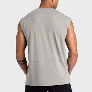 Customizable Men's 100% Cotton Crew Neck Comfortable <b>Vest</b> <b>Top</b> Quality Breathable <b>Loose</b> Fit Sleeveless <b>Vest</b> Knitted Casual Style - Product Image 5