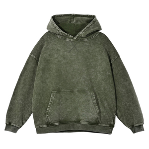Sweat à capuche oversize pour homme, streetwear, décontracté, pour la gym, tissu épais, hiver, personnalisé, délavé à l'acide, brodé, 100% coton, 300g - Product Image 1