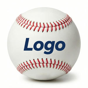 Pelota de Entrenamiento de Béisbol KATBROS INDUSTRIES de 9 Pulgadas, Bate Compuesto para Diestros, Cuero Blanco Cosido con Hilo Rojo, Resistente, para Práctica - Product Image 1