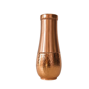 Bouteille d'eau artisanale en cuivre pur, anti-fuite, vaisselle ayurvédique de luxe, artisanat indien écologique pour la santé et les entreprises - Product Image 2