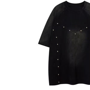 Camiseta Personalizada Unisex de 220 GSM para Hombre, Camiseta con Pedrería, Camiseta de Hombros Caídos, Camiseta Oversize de Gran Gramaje - Product Image 2