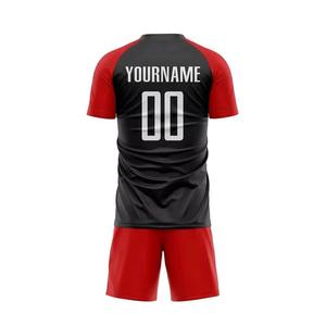 Ensemble de maillot de football personnalisé à manches courtes pour hommes, 100% polyester, séchage rapide, respirant, ensemble de shorts de football pour adultes - Product Image 3