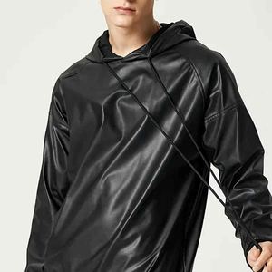 Modern Genuine Leather Winter Hoodie Premium Quality <b>Men</b>’s <b>Hoodies</b> Collection for <b>Men</b> Women Featuring Hooded Outerwear - Product Image 3
