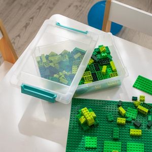 Confezione da 6 da 2 Qt. Contenitori per Artigianato con Coperchio Prodotti negli USA, Piccoli Contenitori in Plastica con Clip, Organizer per Bin Sensoriali - Product Image 4