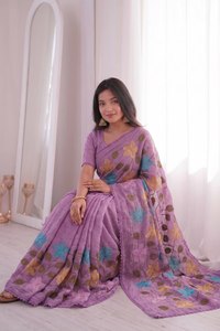 Luxury Heavy Silk Saree with Intricate Thread Work and Sparkling Sequin Embellishments <b>Designer</b> Collection - Product Image 2