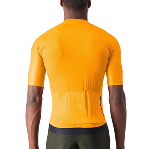 Jersey de Ciclismo de Manga Corta Amarillo con Logotipo Personalizado OEM, Cierre Completo, para Hombre, Deportivo, para Carreras, Aislante, de Secado Rápido, para Maratón - Product Image 2