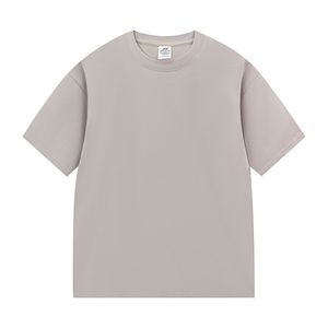 T-shirt pour homme en coton blanc à col rond et manches courtes, coupe classique, décontracté, couleur unie, jersey tricoté, teinture unie - Product Image 2