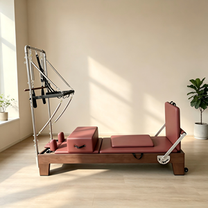 Torre de Pilates Profesional Comercial con Medio Trapecio, Reformer de Pilates de Madera de Roble Duradero con Medio Trapecio, Capacidad de 220 kg - Product Image 1