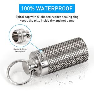 Titanium Waterproof Keychain <b>Pill</b> Holder <b>Container</b> Portable Size Case for Outdoor Travel Camping Promotional <b>Pill</b> Box - Product Image 2