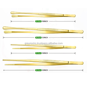 กรีอาร็อคส์ ชุดที่คีบอาหารสีทอง สแตนเลสโค้ง 4 ชิ้น ขนาด 12 นิ้ว เป็นมิตรกับสิ่งแวดล้อม ได้รับการรับรองมาตรฐาน CE/EU คุณภาพพรีเมียม - Product Image 2