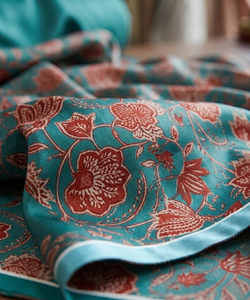 Tissu en satin poly imprimé floral de luxe, textile haut de gamme pour vêtements et ameublement, faible MOQ, fournisseur en gros Inde - Product Image 4