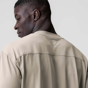 Camiseta de Hombre 100% Algodón, Tejida, Oversize, con Hombros Caídos y Cuello Redondo, Transpirable, de Secado Rápido, con Logotipo Personalizado, Venta al Por Mayor - Product Image 3