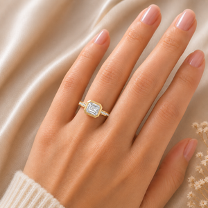 New <b>Emerald</b> Cut Lab Grown Diamond <b>Ring</b> 925 <b>Silver</b> 9kt, 14kt, 18kt Gold Diamond <b>Rings</b> for Women's Engagement <b>Ring</b> - Product Image 2