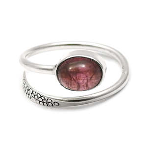 Natural Oval Cut Pink Tourmaline Gemstone <b>Ring</b> In Classics <b>Adjustable</b> Design New Arrival 925 Sterling <b>Silver</b> Bohemian Jewelry - Product Image 1