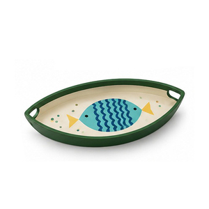 Plateau de service en forme de feuille avec motif de plante verte, usage résidentiel décoratif - Product Image 4