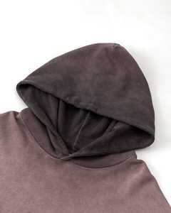 Sweat-shirt à capuche oversize pour homme, couleur unie, manches classiques, 100% coton molletonné, coupe délavée, style hiver, poche, 300g - Product Image 5