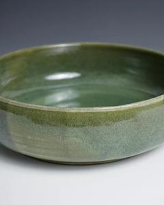 Bol à pâtes en céramique émaillée verte de qualité supérieure, forme large et peu profonde, finition lisse, durable, sans danger pour les aliments, vaisselle élégante pour les maisons modernes - Product Image 2