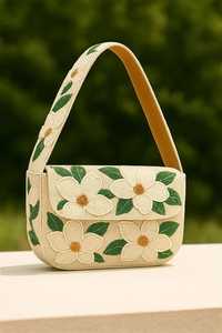 Bolso de Mano con Cuentas de Magnolia, Bolso con Cuentas Florales, Bolso de Mano con Flores Blancas, Bolso de Hombro de Primavera, Bolsos de Verano con Cuentas, Bolsos Florales Hechos a Mano - Product Image 2