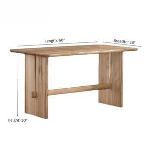 Solid Wood Modern Dining <b>Table</b> Set, Minimalist Rectangular Wooden Furniture, Contemporary Natural Wood Chairs for Home - Product Image 4